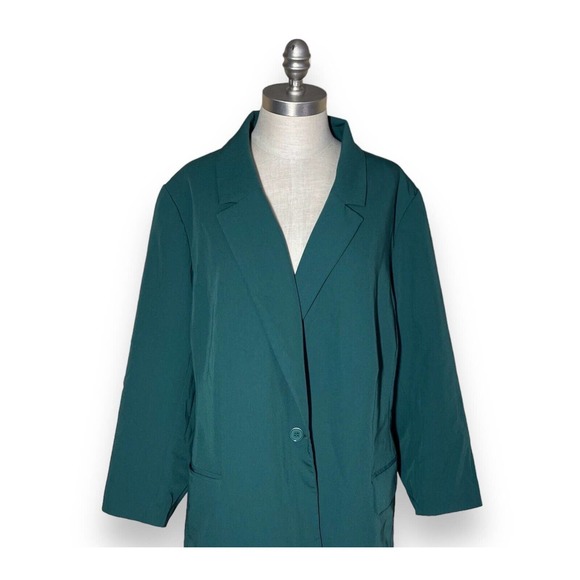 Eloquii Blazer Emerald Green Size 26 Plus Size Career Business Jacket Suit - Picture 5 of 7